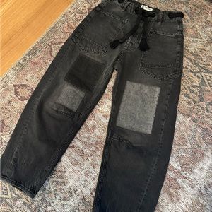 We the Free black patchwork denim size 24